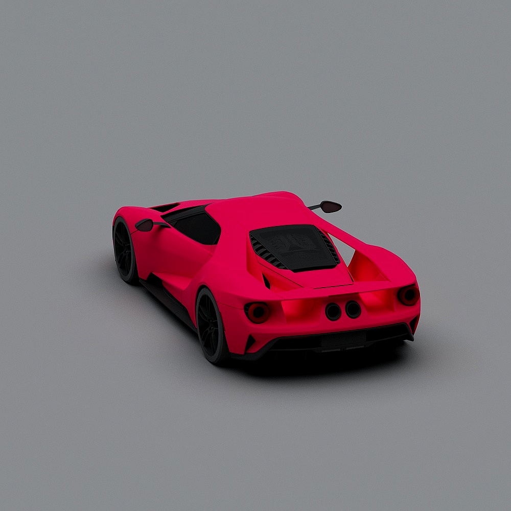 Lightning Strike Red Sports Car 3D Model