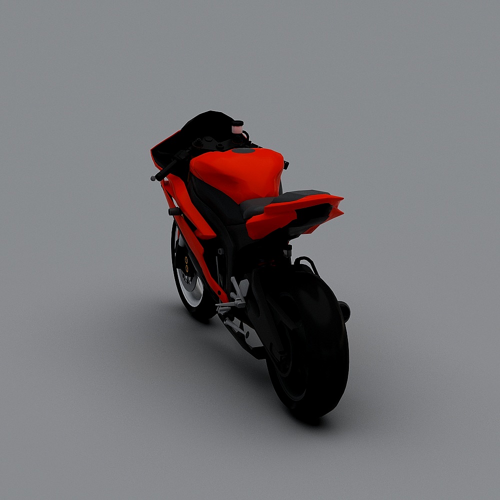 Red and black sport motorcycle with sleek design on grey background