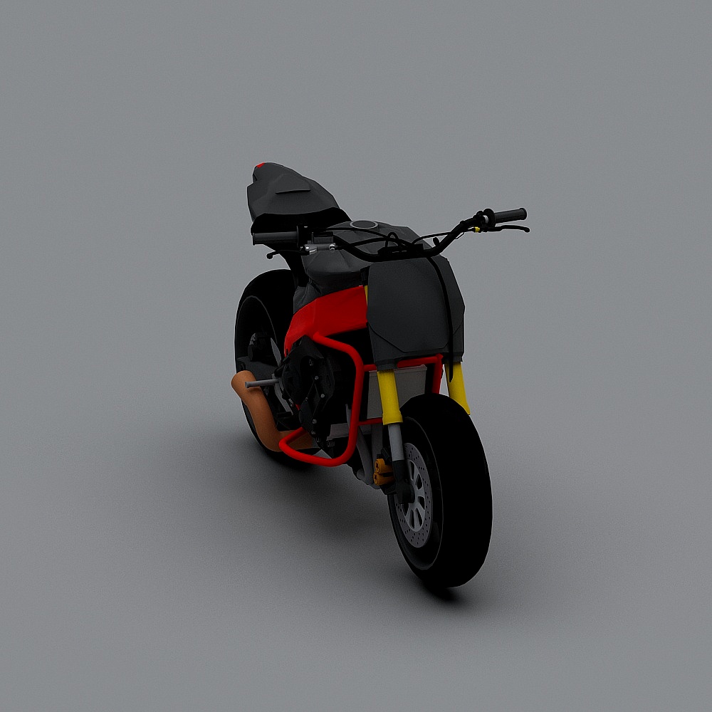 Stylish Low-Poly Motorcycle 3D model