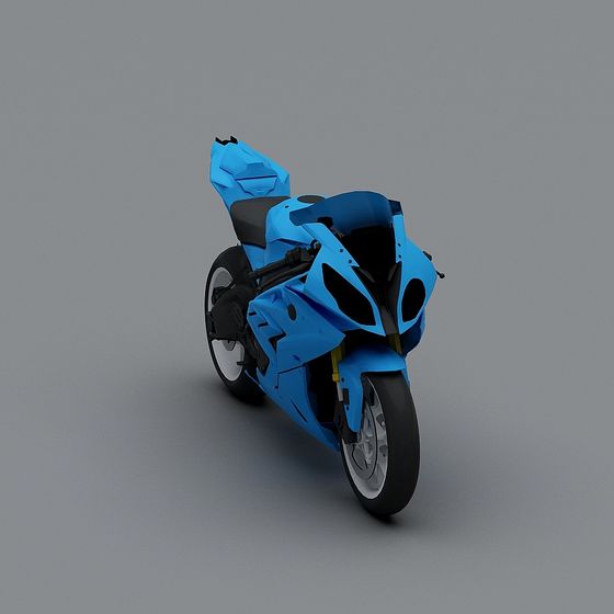 Futuristic Blue Motorcycle 3D model
