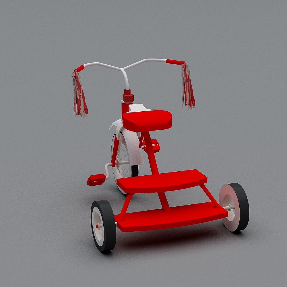Charming Low-Poly Tricycle 3D model