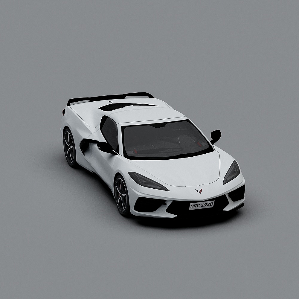 Futuristic Low-Poly Sports Car 3D model