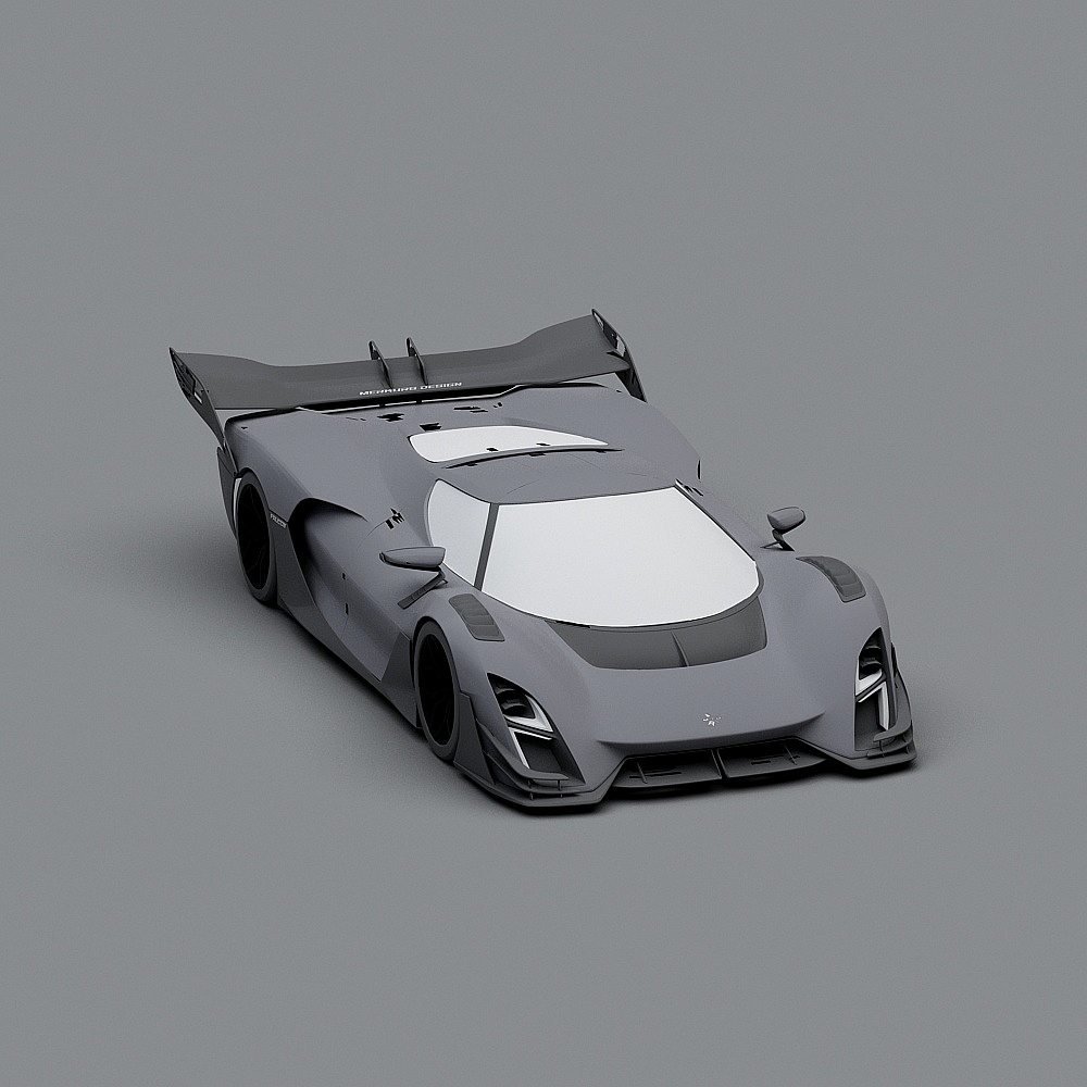 Futuristic Low-Poly Racing Car 3D model