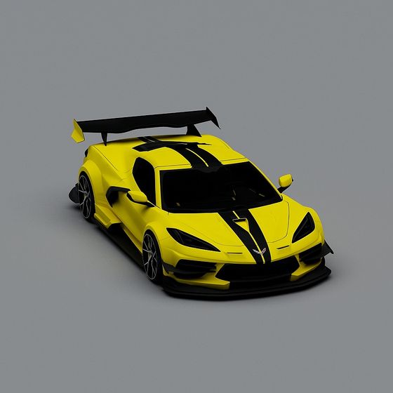 Lightning Strike Low-Poly Sports Car 3D model