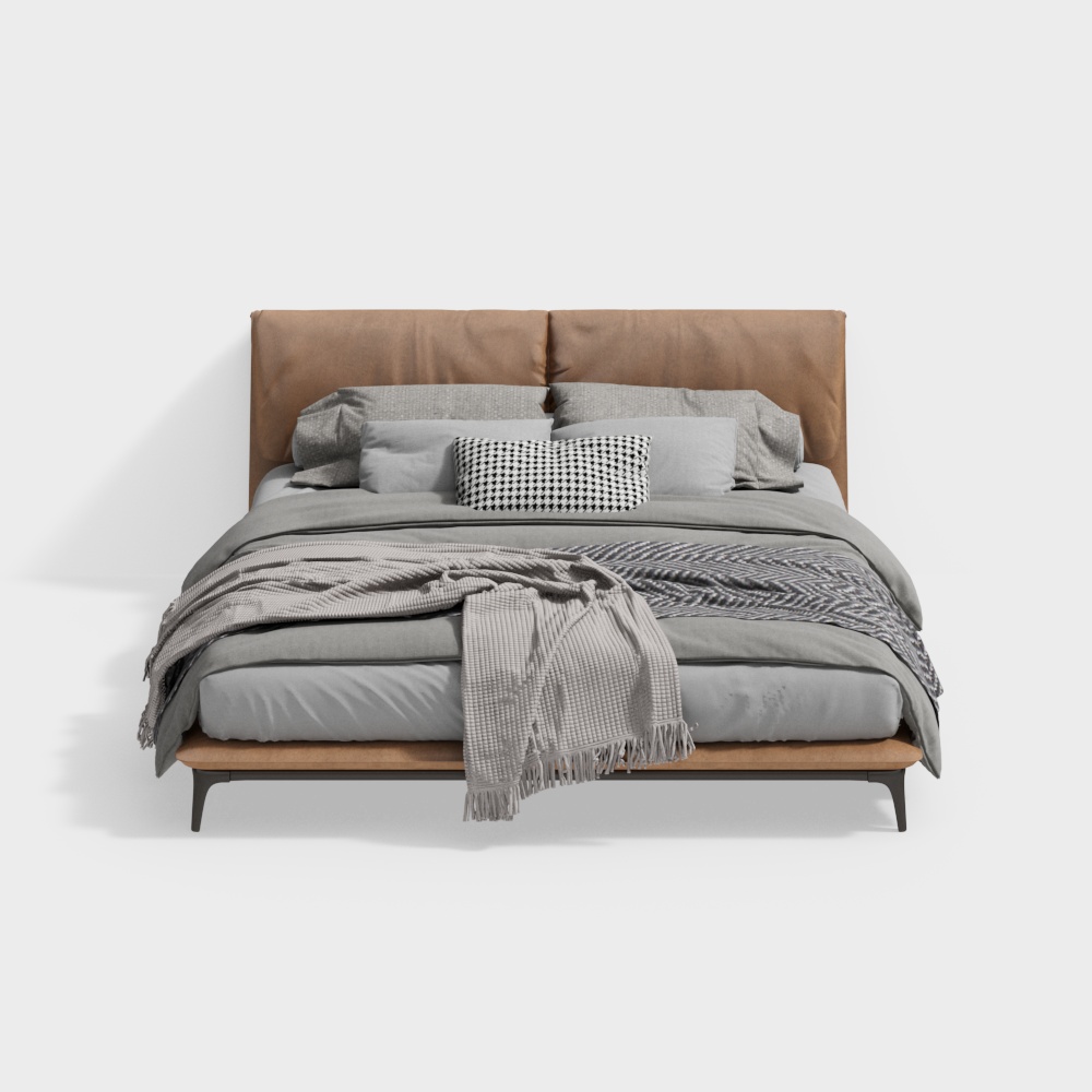 Urban Retreat Bed 3D Model – Minimalist Modern Design