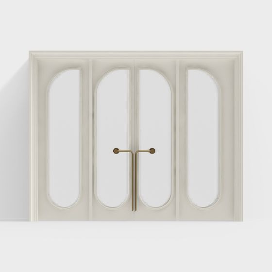 Elegant Arch Double Door 3D model