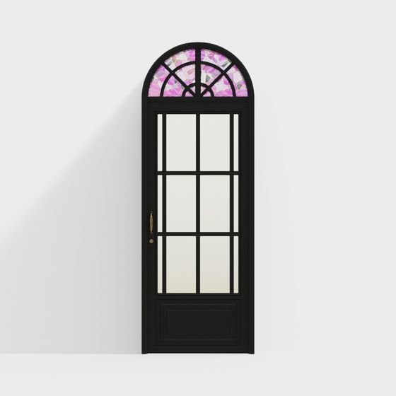 フランス色ガラス片開きドア