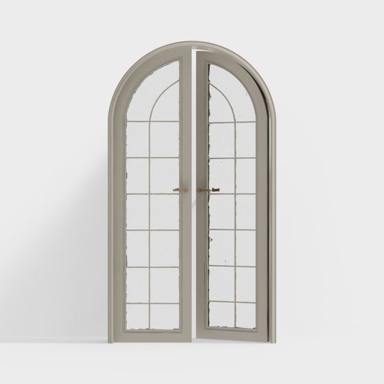 Elegant Arched Double Door 3D model