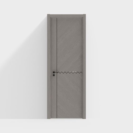 Elegant Gray Wood Texture Door 3D model