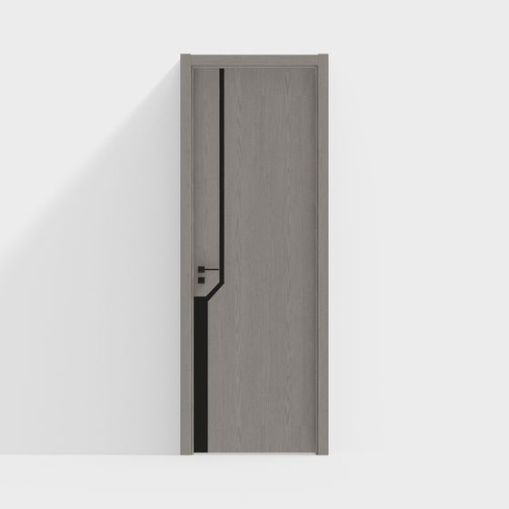 Modern Brown Indoor Door 3D Model