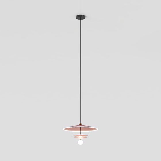 Stylish Low-Polygon Pink Chandelier 3D model