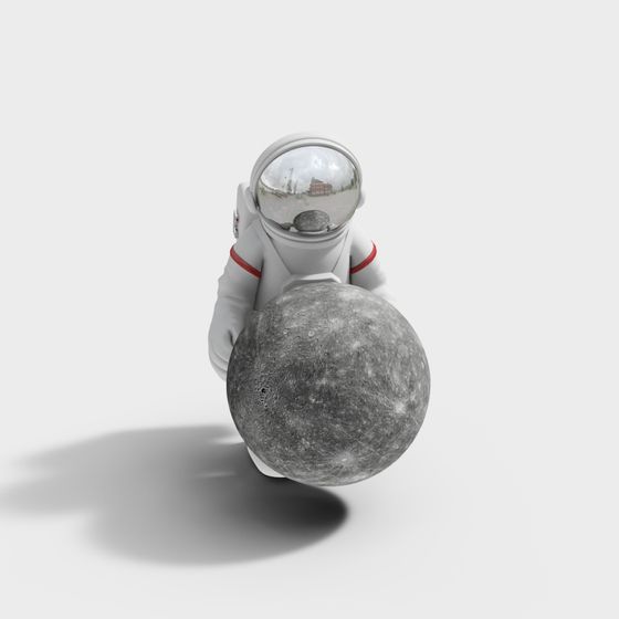 Astronaut with Moon 3D model