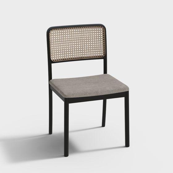 Rattan Back Chair 3D model