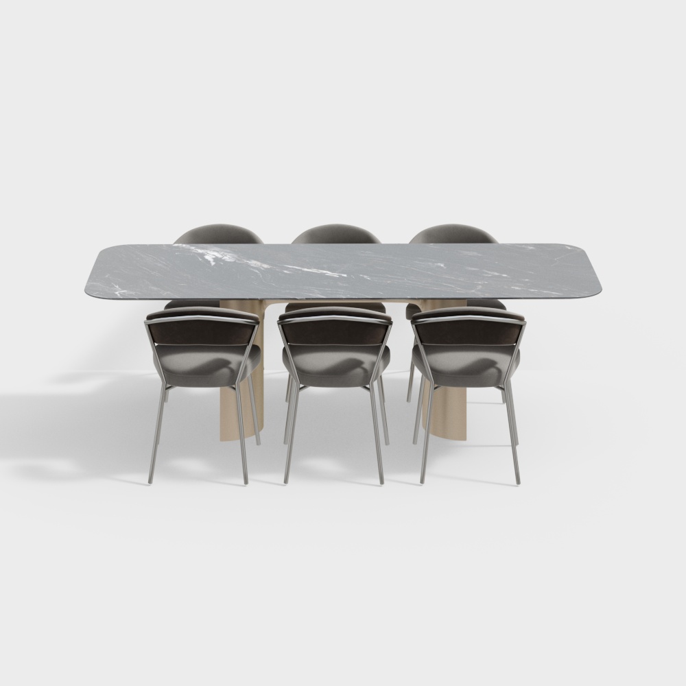 Ensemble de table et chaises de salle à manger minimalistes modernes