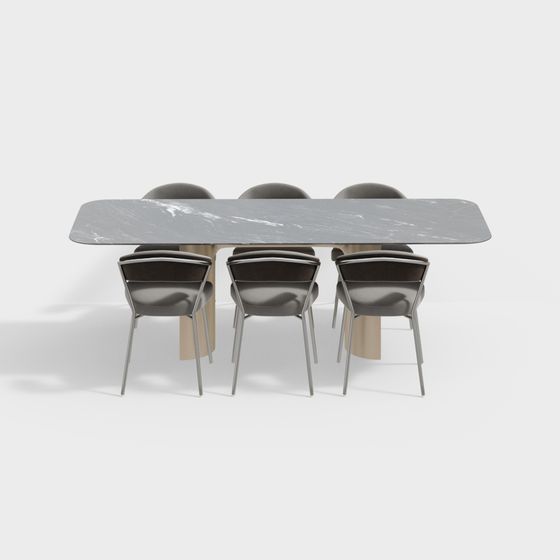 Ensemble de table et chaises de salle à manger minimalistes modernes