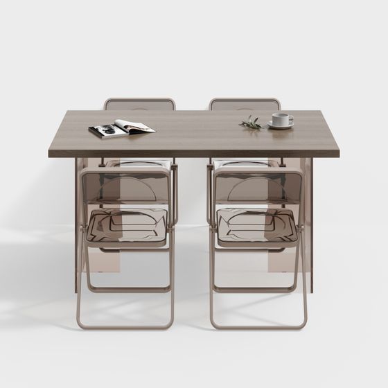 Urban Coffee Table and Chairs Set 3D model