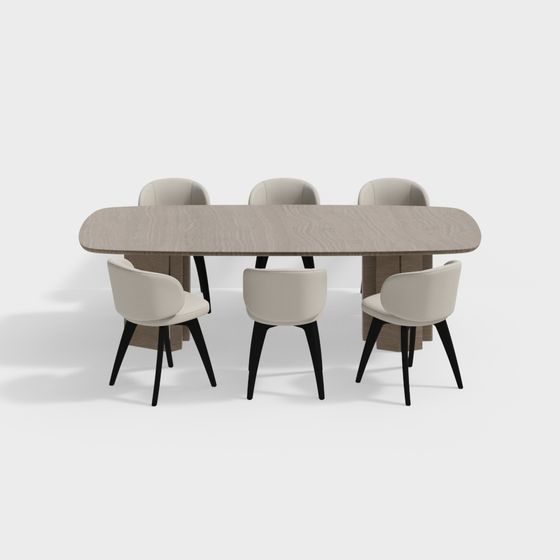 현대식 식탁과 의자 세트