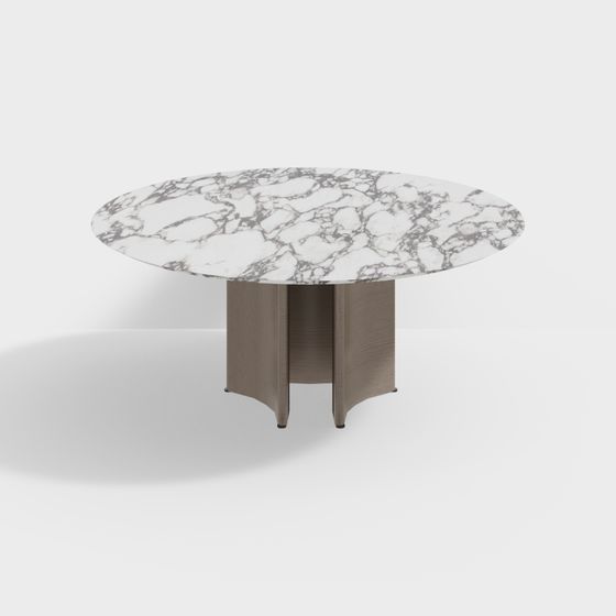 Elegant Marble Round Table 3D model