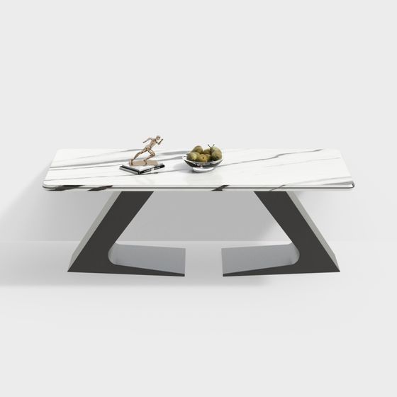 Elegant Marble Style Coffee Table 3D model