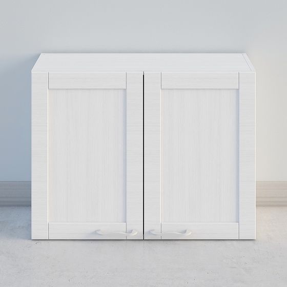 Elegant White Sliding Cabinet 3D model for Modern Interiors