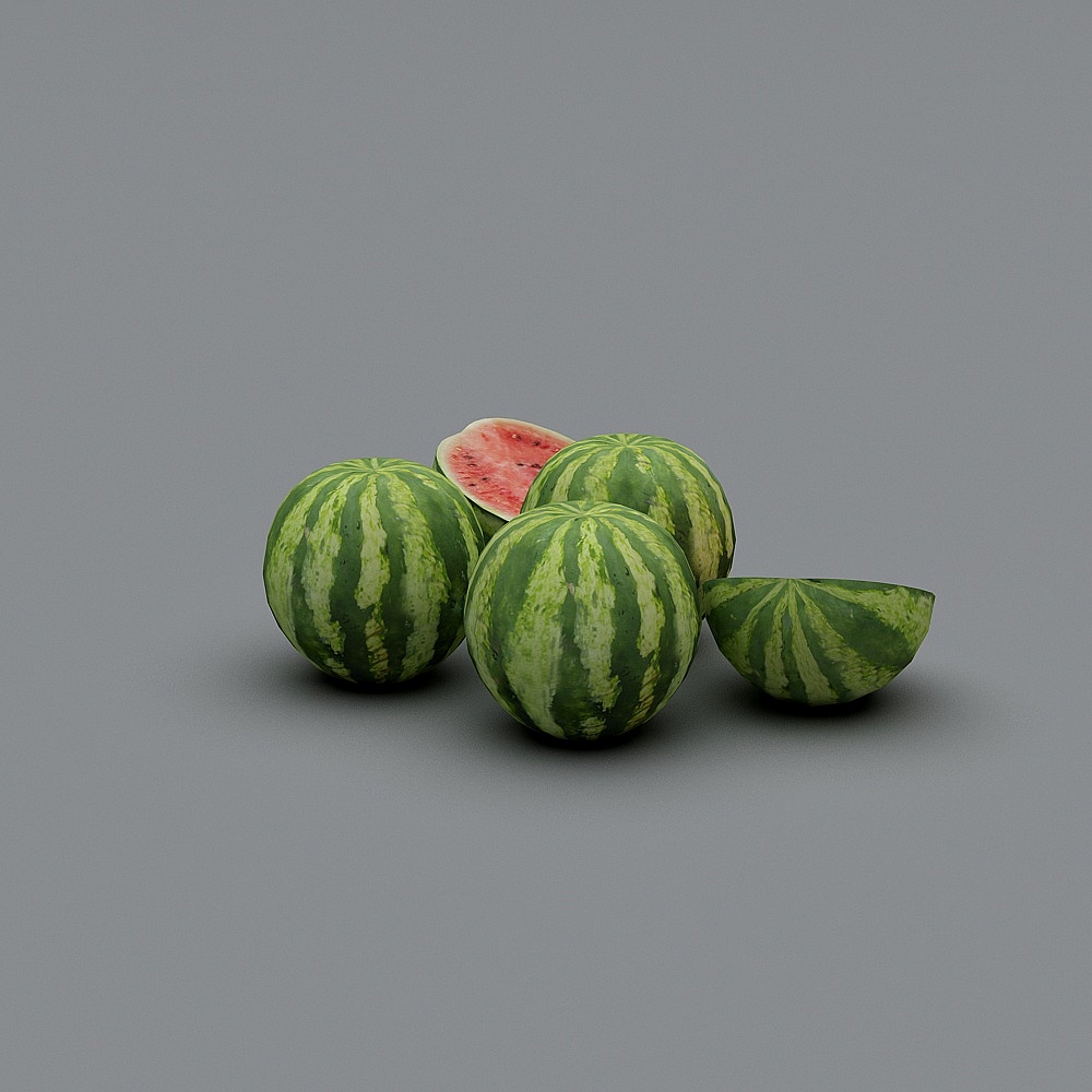 Low-Poly Realistic Watermelon 3D model