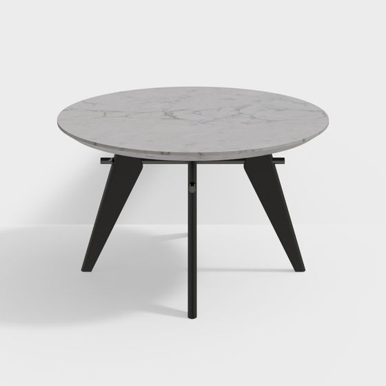 Elegant Marble Round Table 3D model