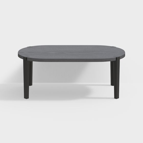 Elegant Oval Coffee Table 3D model for Modern Interiors
