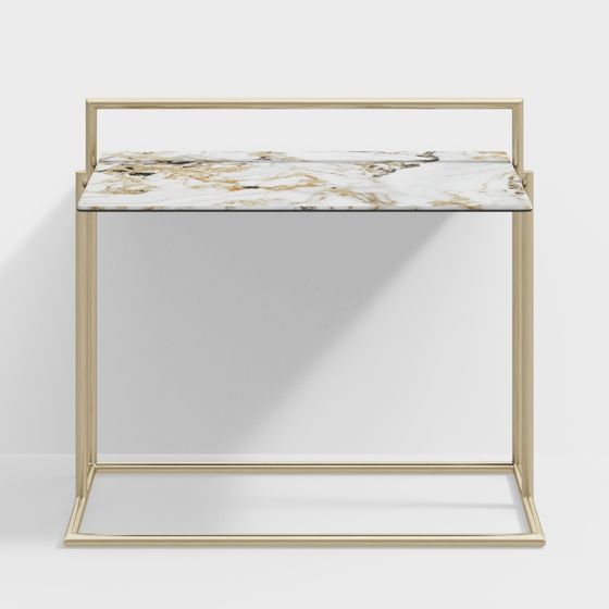 Minimalist Metal Side Table 3D model