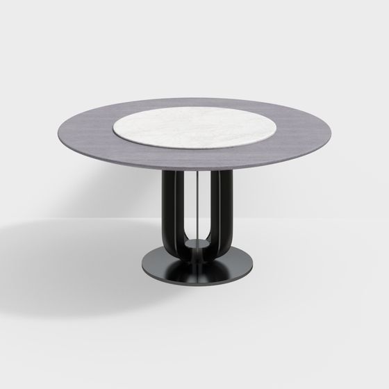 Elegant Low Poly Round Table 3D model for Contemporary Spaces
