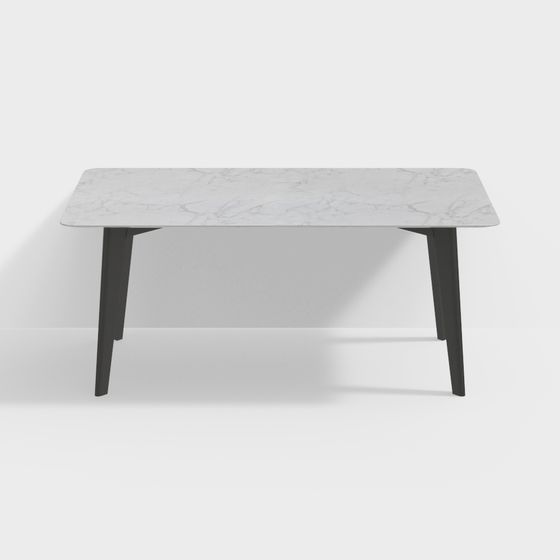 Elegant Marble Dining Table 3D Model