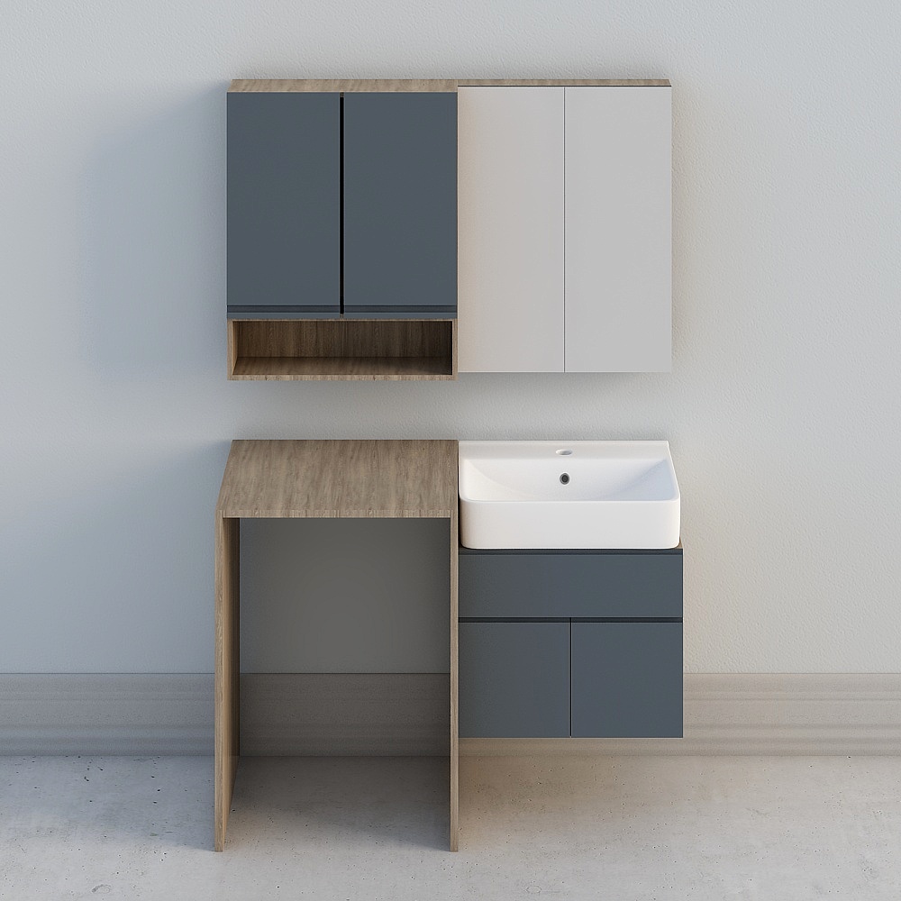 Bathroom vanity with washer