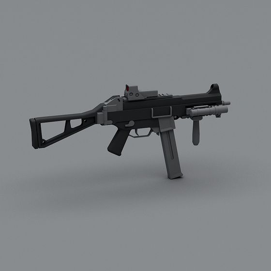 High-Detail Low-Poly 3D Assault Rifle Model