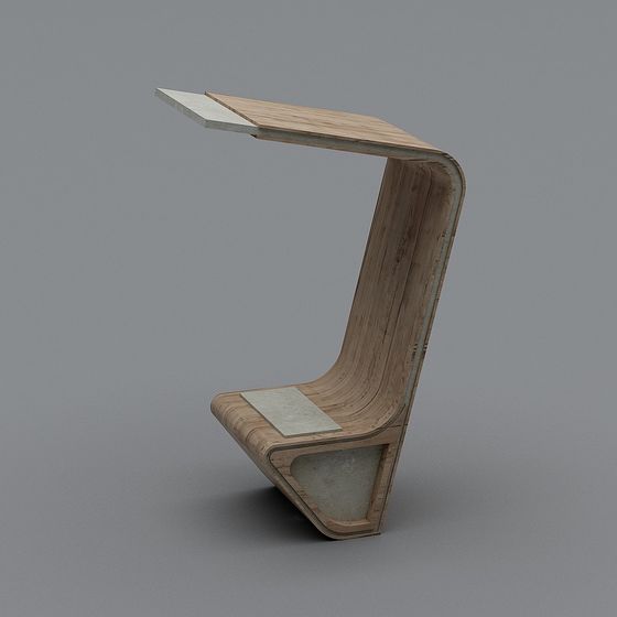 Stylish Natural Wood Chair 3D model for Modern Spaces