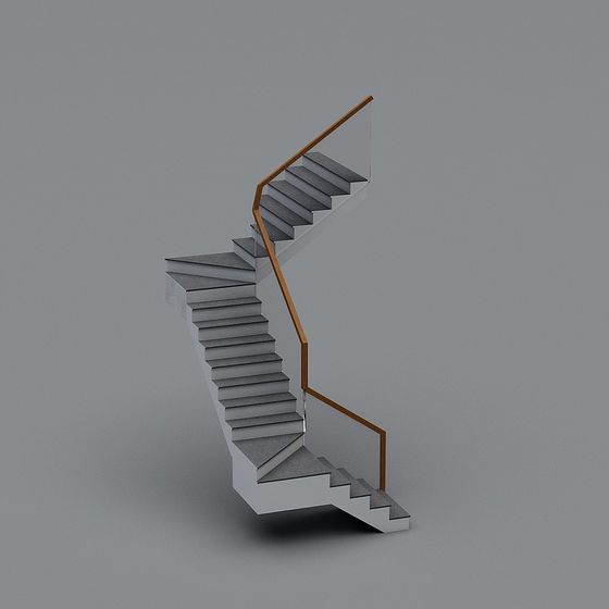 Minimalist Gray Staircase 3D model for Urban Designs