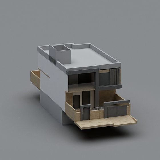Unique Low-Poly 3D Model for Modern Architecture