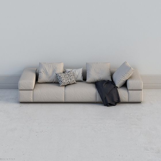 Modern Low-Polygon 3D Sofa Model