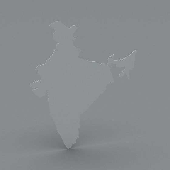 Simplistic 3D Model of India Map