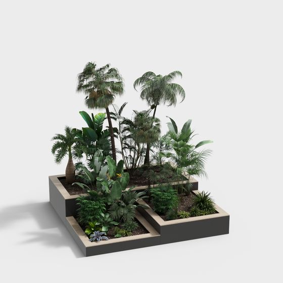 Realistic Tropical Garden 3D Model