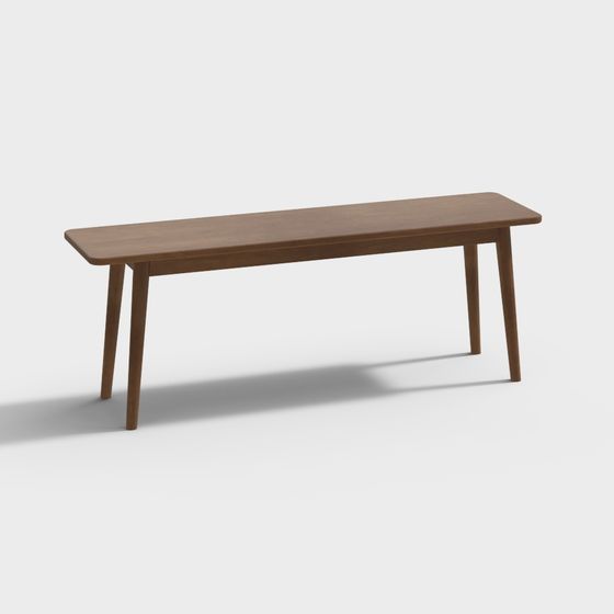 Rustic Brown Bench 3D Model for Cozy Outdoor Spaces