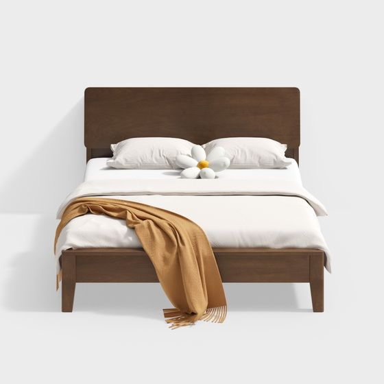 Modern Minimalist Low-Polygon Bed Frame 3D model