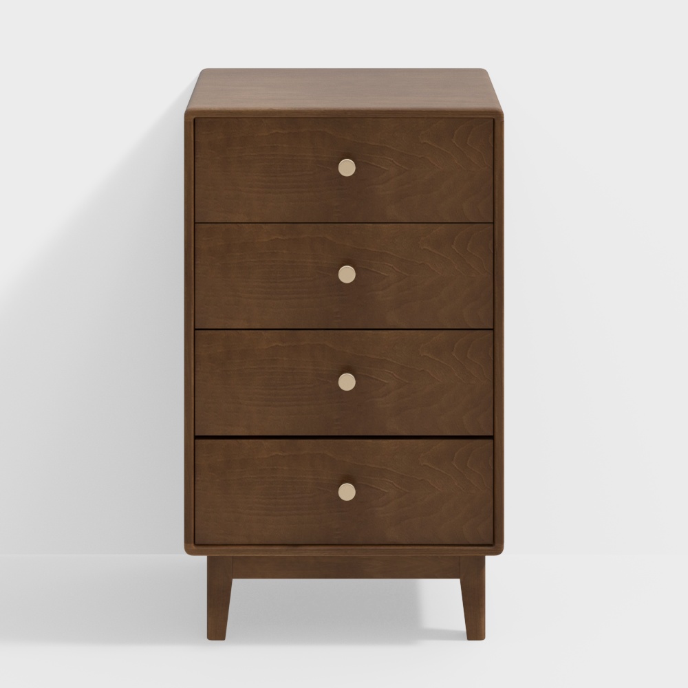 Cómoda de 4 cajones Berry - Tiradores metálicos