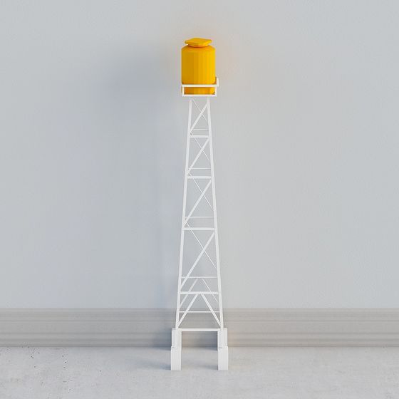 Futuristic Low-Poly Water Tower 3D model