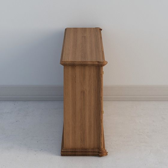 Vintage Wooden Side Cabinet 3D model