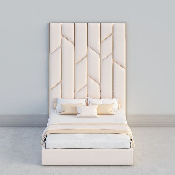 Modern Minimalist Bed Headboard 3D model