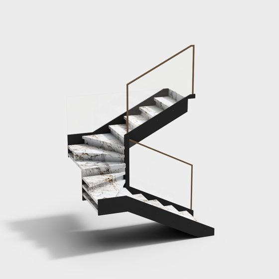Stylish Modern 3D Staircase Model