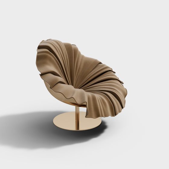 Elegant Fan-Shaped Chair 3D model
