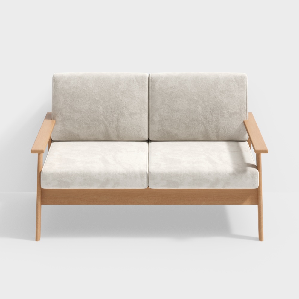 Sofa Qiaomu leyu - ne150 sofa hai người - sofa vải gỗ tự nhiên