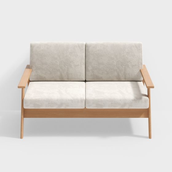 Sofa Qiaomu leyu - ne150 sofa hai người - sofa vải gỗ tự nhiên