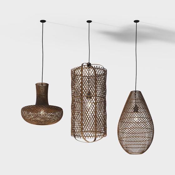 Rattan Lampe 1