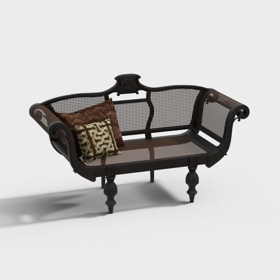 Victorian Elegance Retro Sofa 3D model